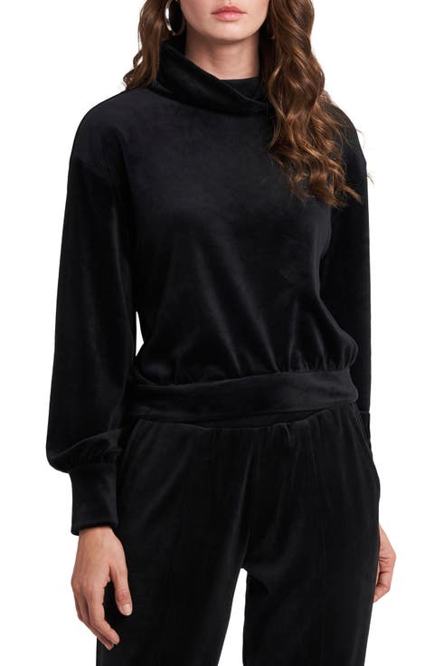 Cowl Neck Velour Top