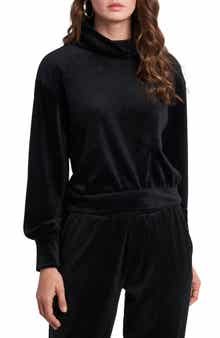 Cowl Neck Velour Top