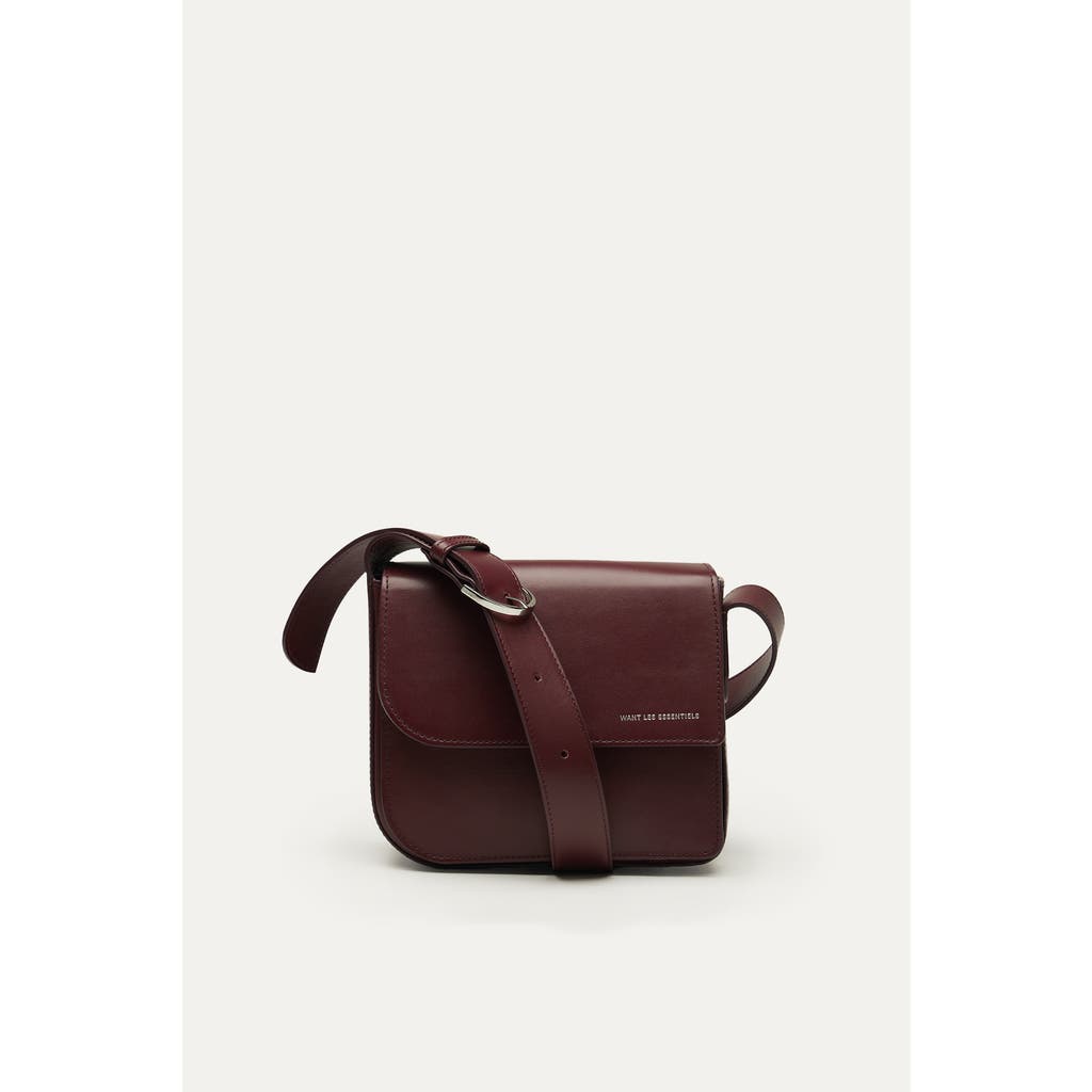 Want Les Essentiels De La Vie Want Les Essentiels Arch Smooth Leather Crossbody Bag In Dark Cherry