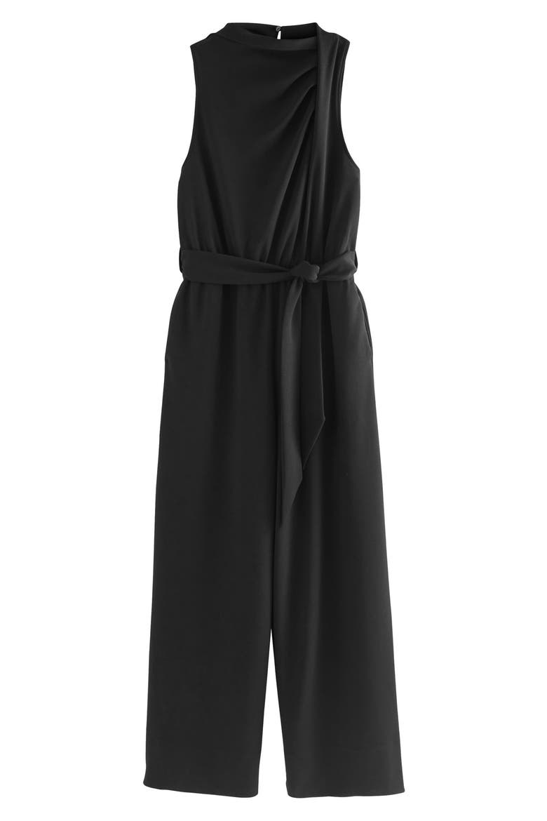 Cowl Neck Jumpsuit, Main, color, BLACK