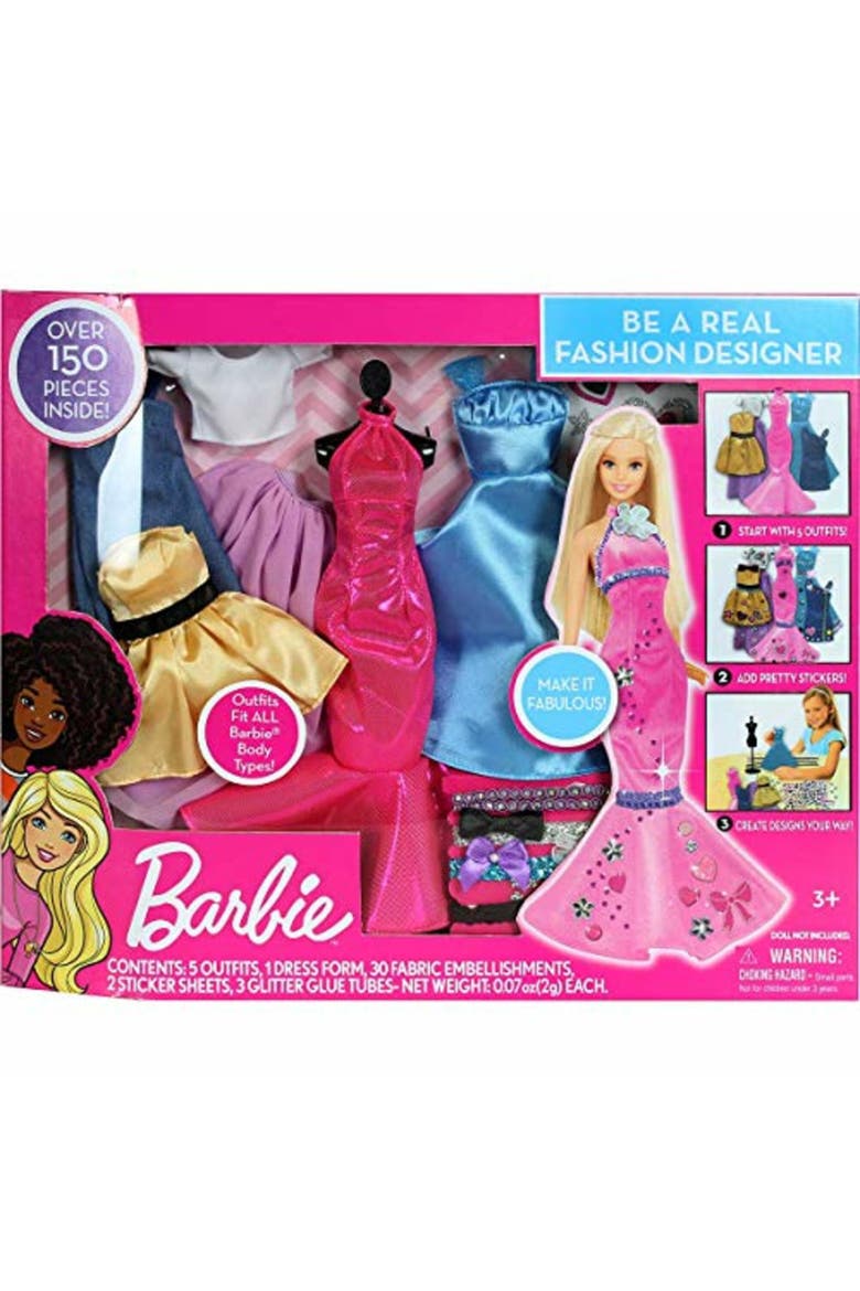 Be A Real Fashion Designer Design Your Own Barbie Doll Outfits, 5 Outfit Set, Kids Ages 3+, Main, color, Multicolored