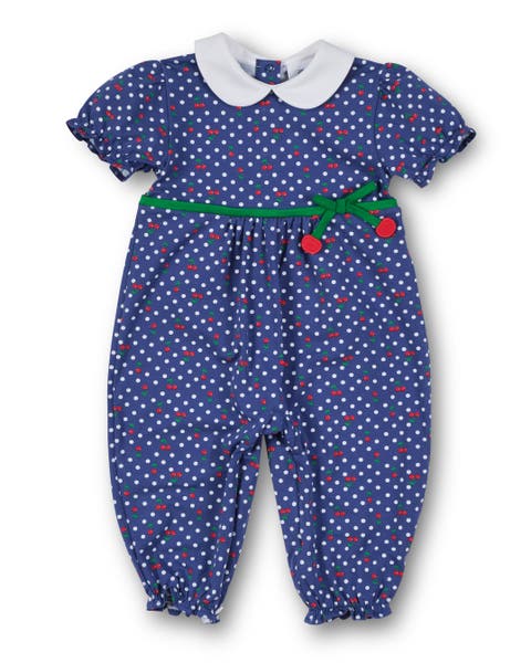 Polka Dot Cherry Printed Knit Longall (Baby)
