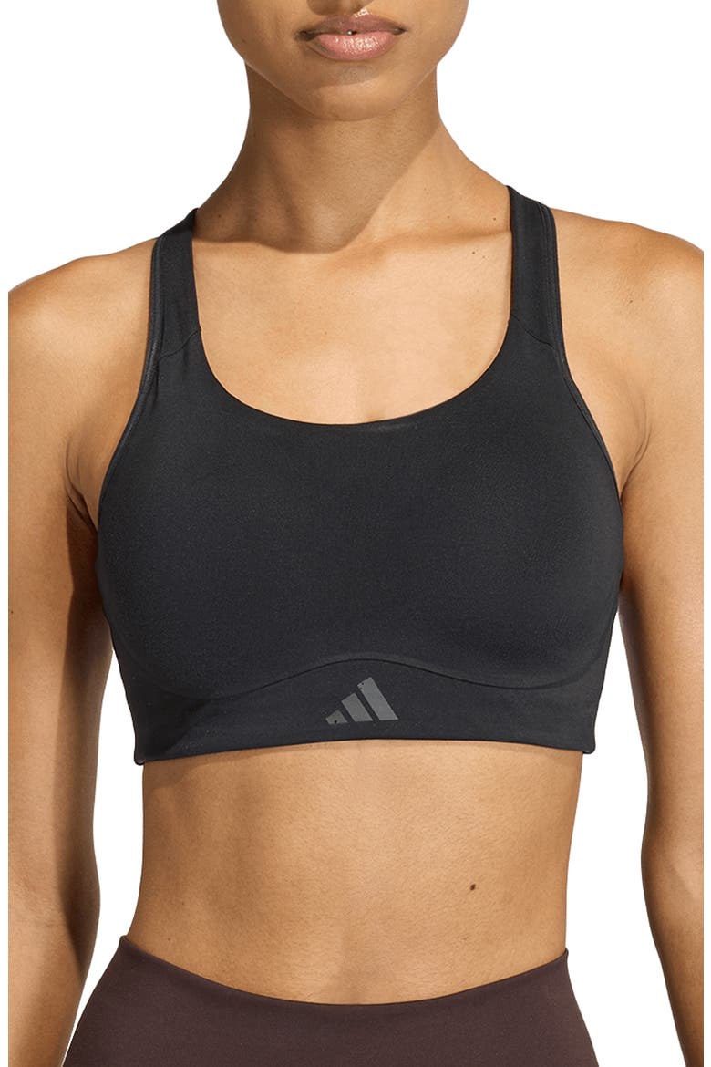 Optime Workout High Support Sports Bra, Main, color, BLACK