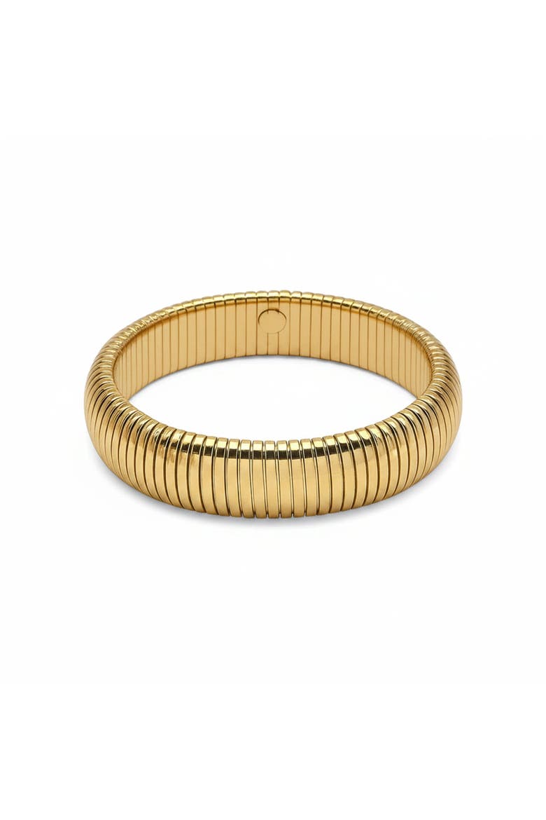 The Montclair Ribbed Bangle, Main, color, Gold