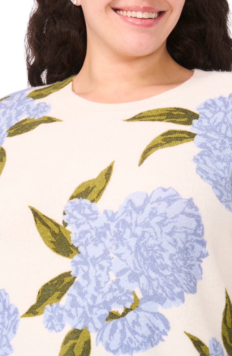 CeCe Rosa Jubilee Celebration Floral Sweater, Alternate, color, New Ivory