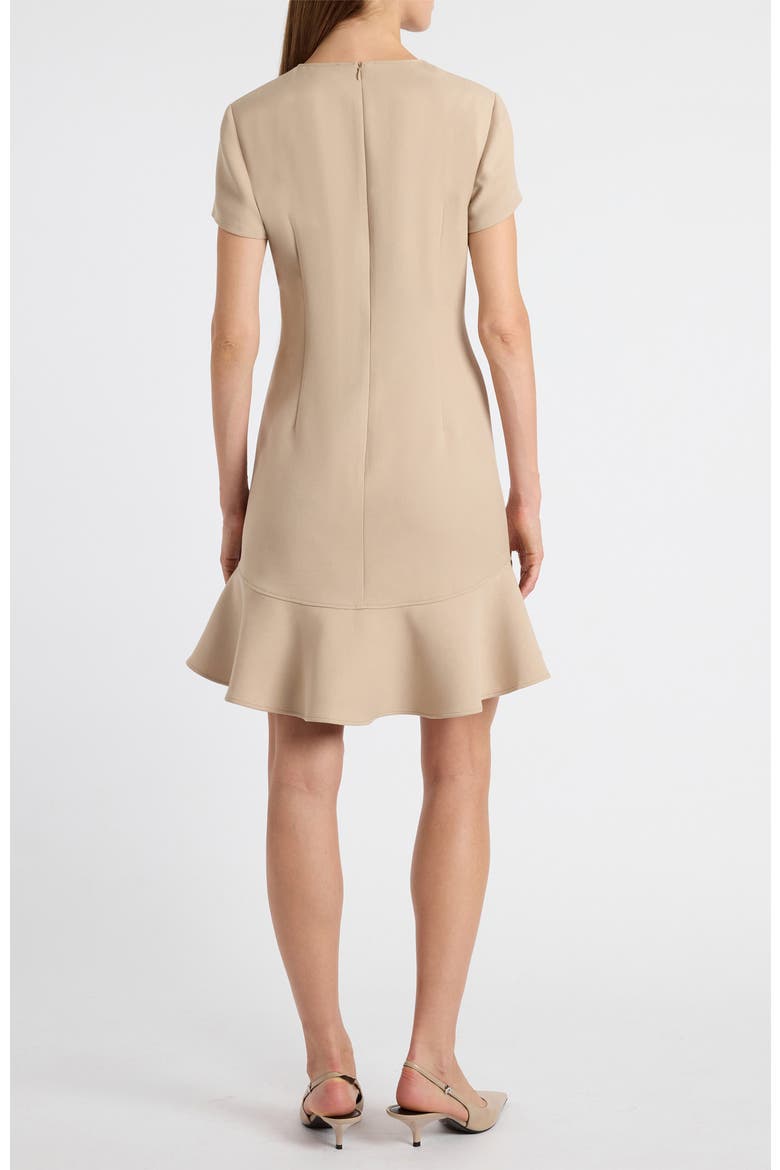 Moira Soft Stretch Crepe Cap Sleeve Flounce Dress, Alternate, color, Sand