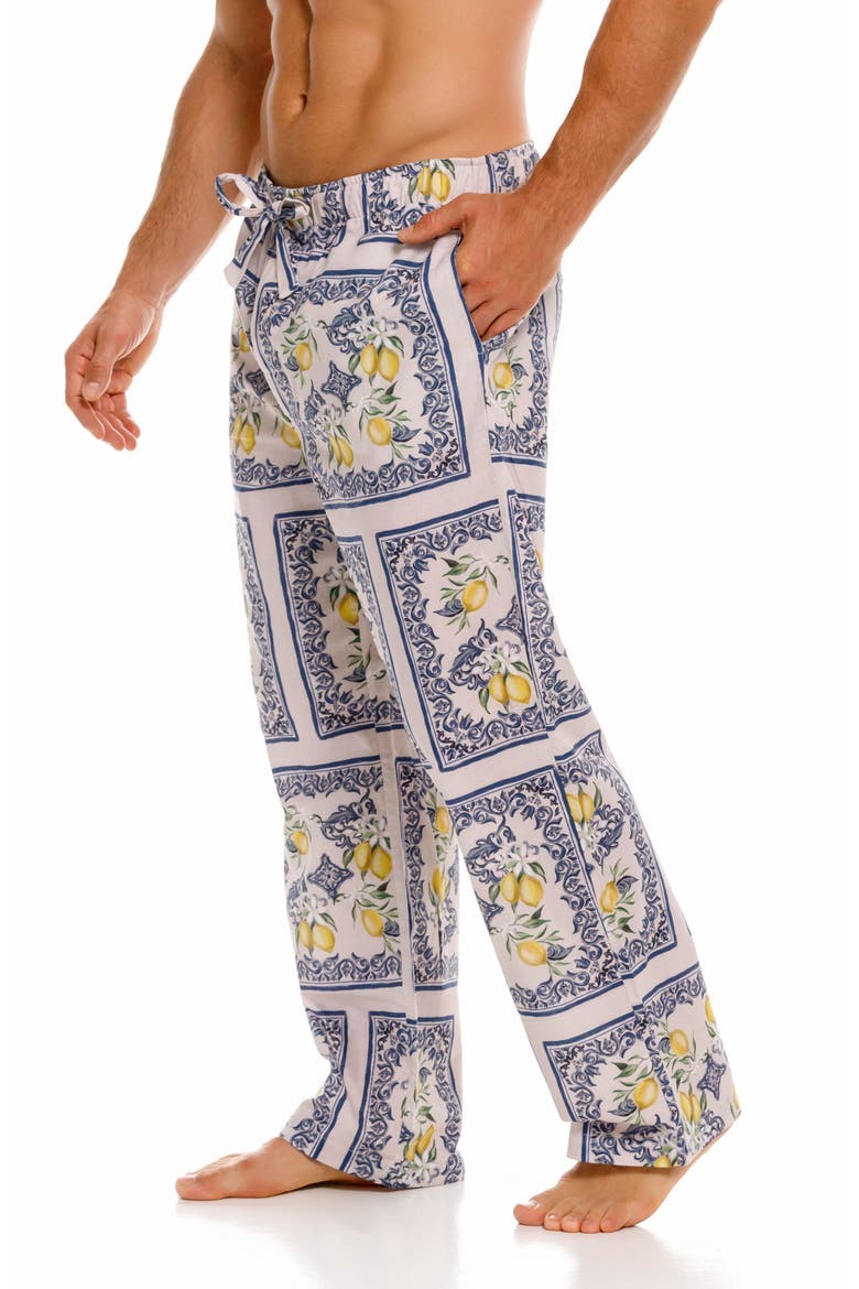 Drew Capri Linen Pajama Pants, Alternate, color, WHITE
