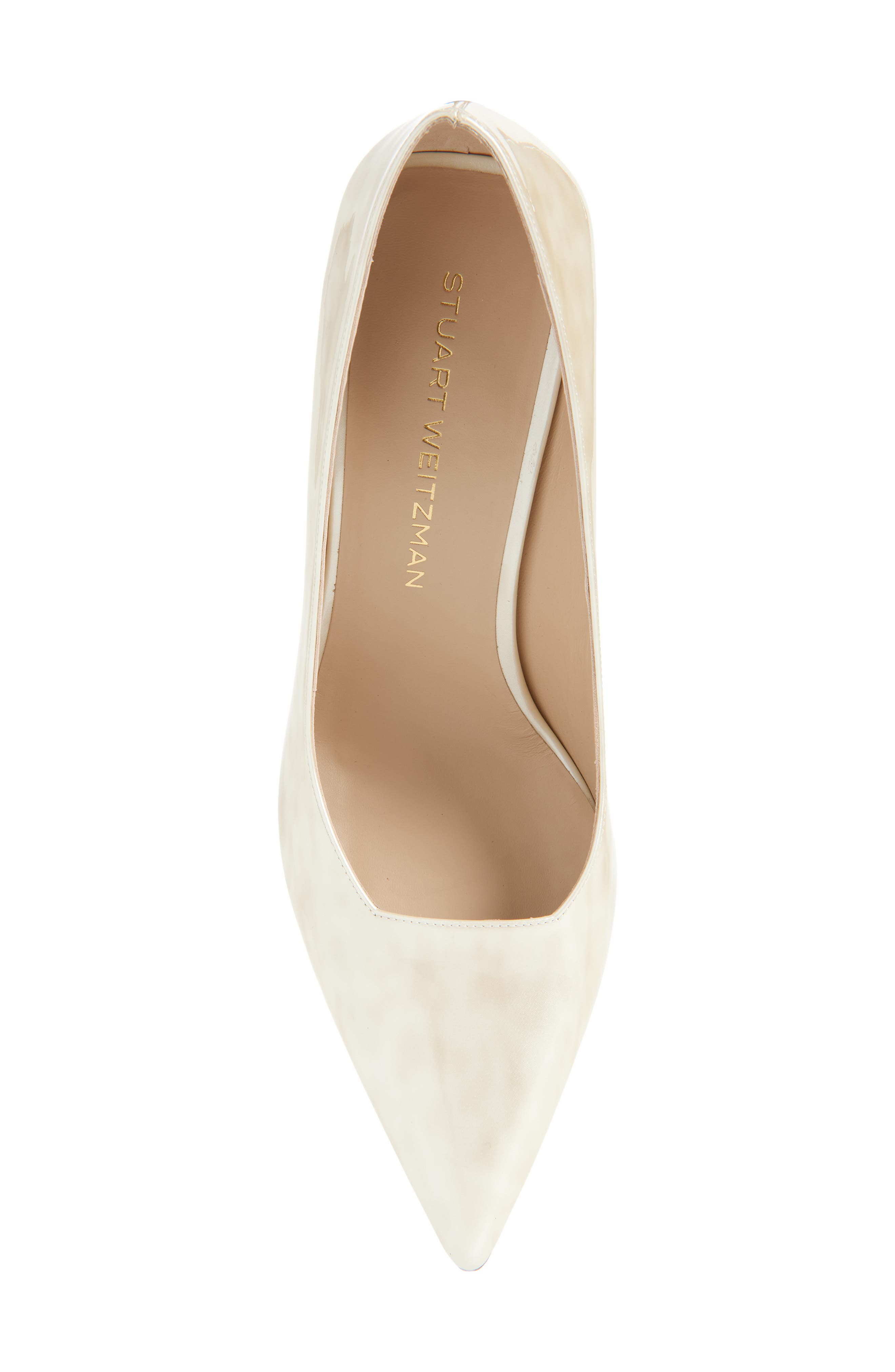 Vinnie 85 Patent Leather Pointed Toe Pump, Alternate, color, LINEN