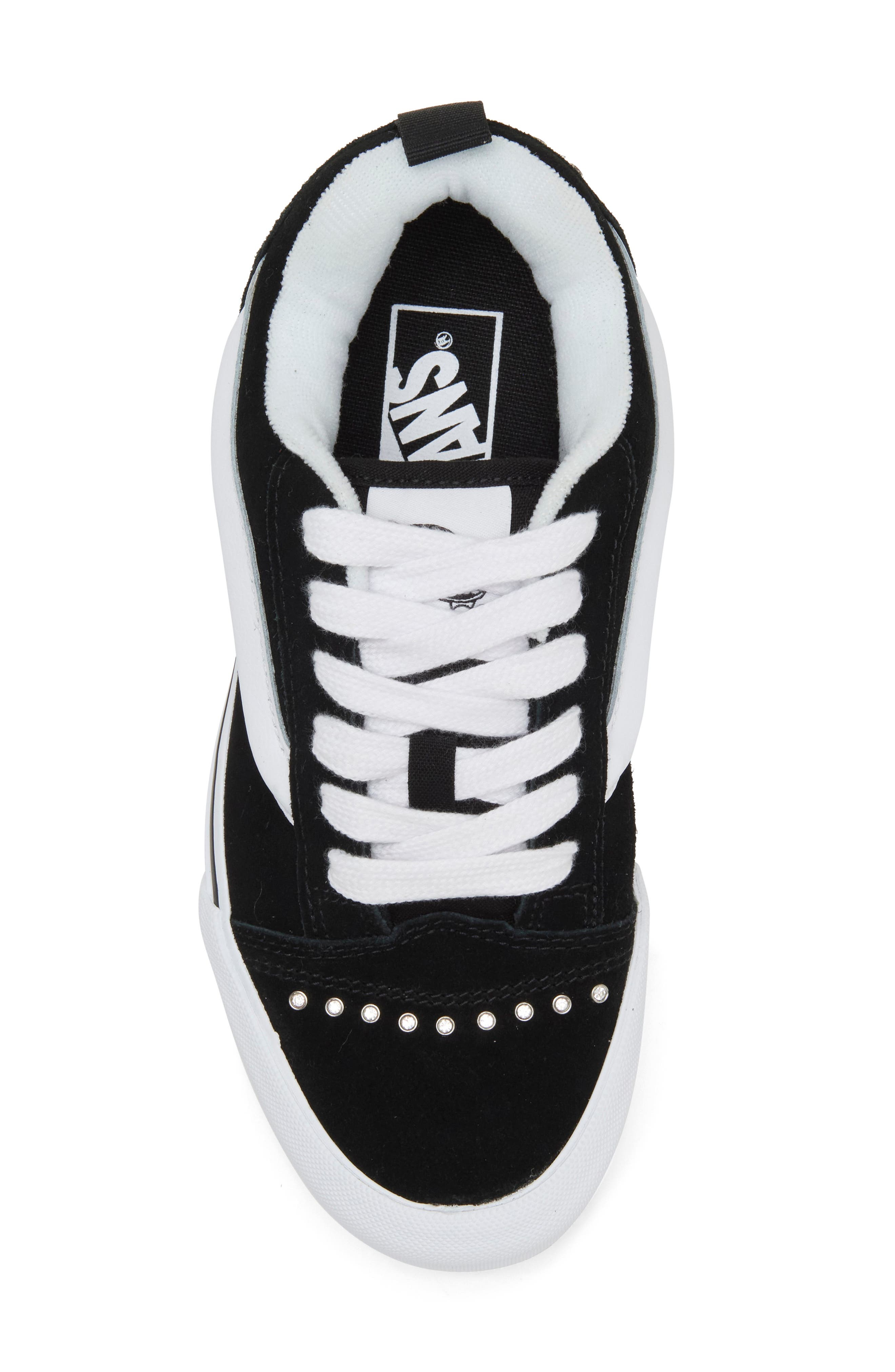 Knu Skool Rhinestone Sneaker, Alternate, color, BLACK/WHITE