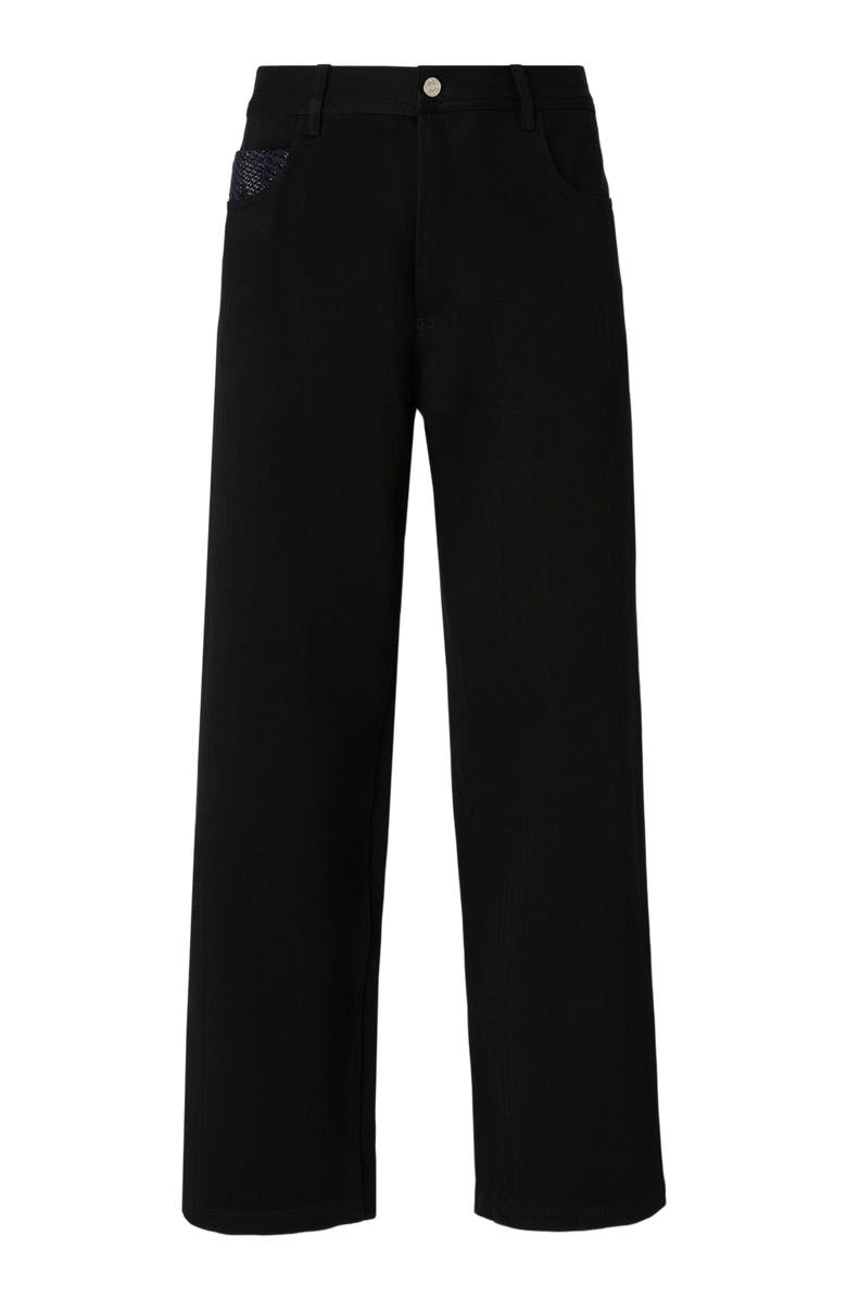 Missoni Denim Cargo Trousers With Chevron Knit Inserts, Alternate, color,