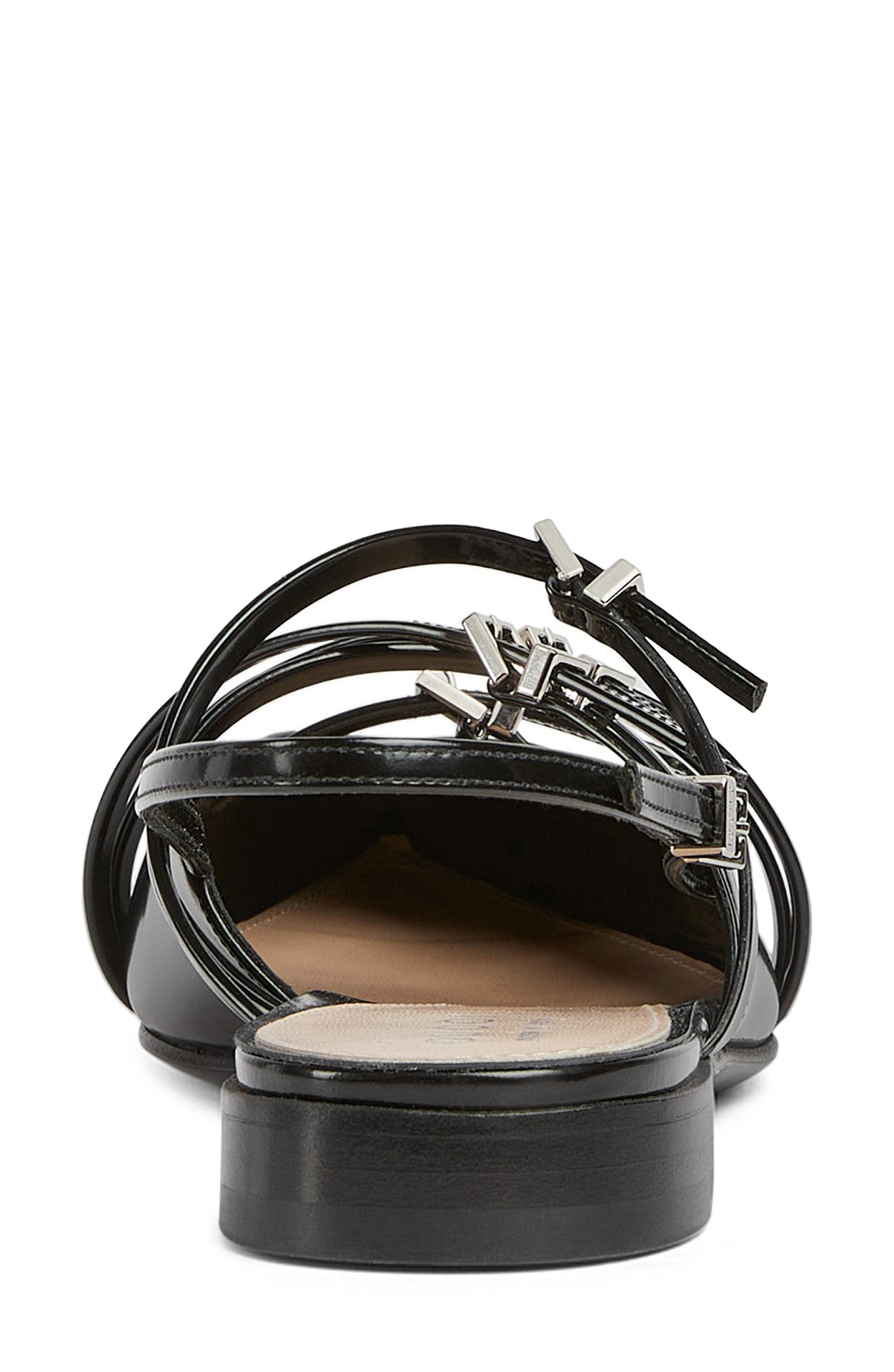 Seraphine Buckle Detail Pointed Toe Slingback Flat, Alternate, color, NERO