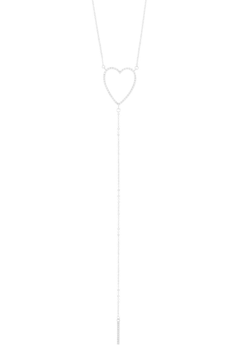 Heart Lariat Necklace, Main, color, SILVER