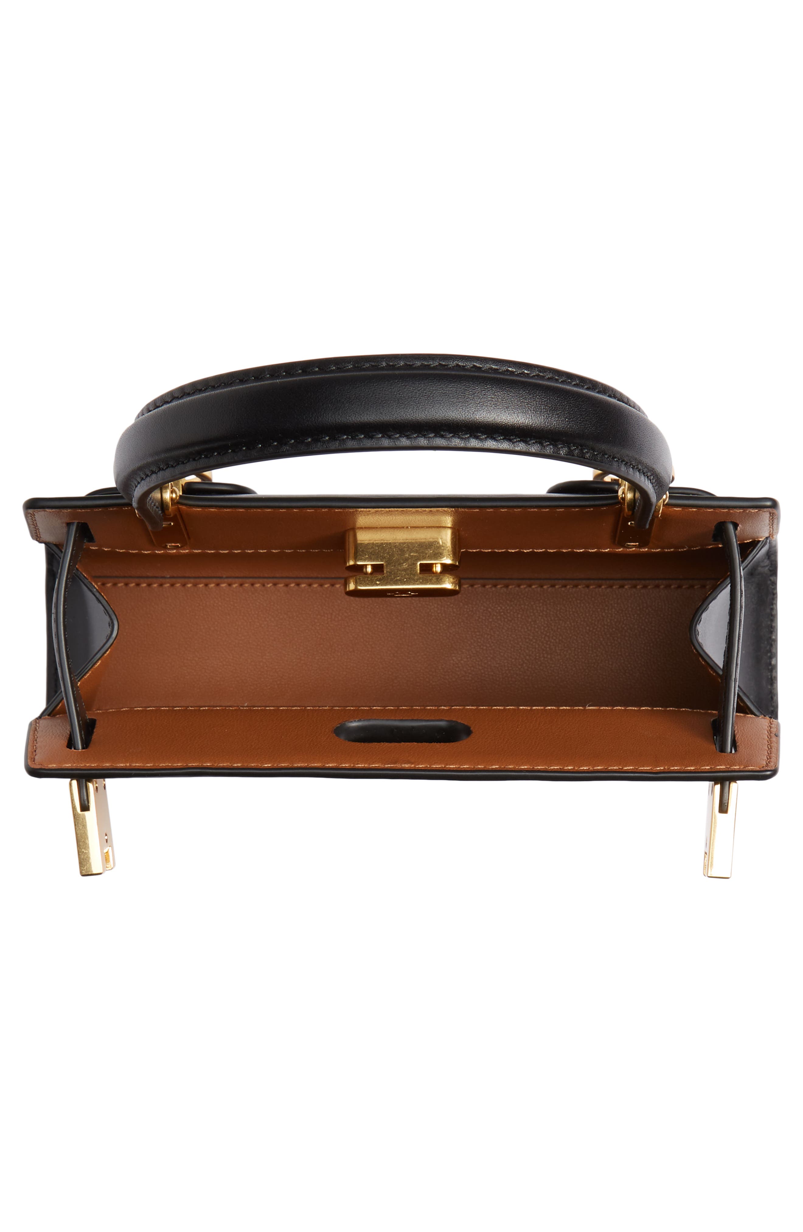 Tory Burch Mini Lee Radziwill Leather Bag, Alternate, color, 