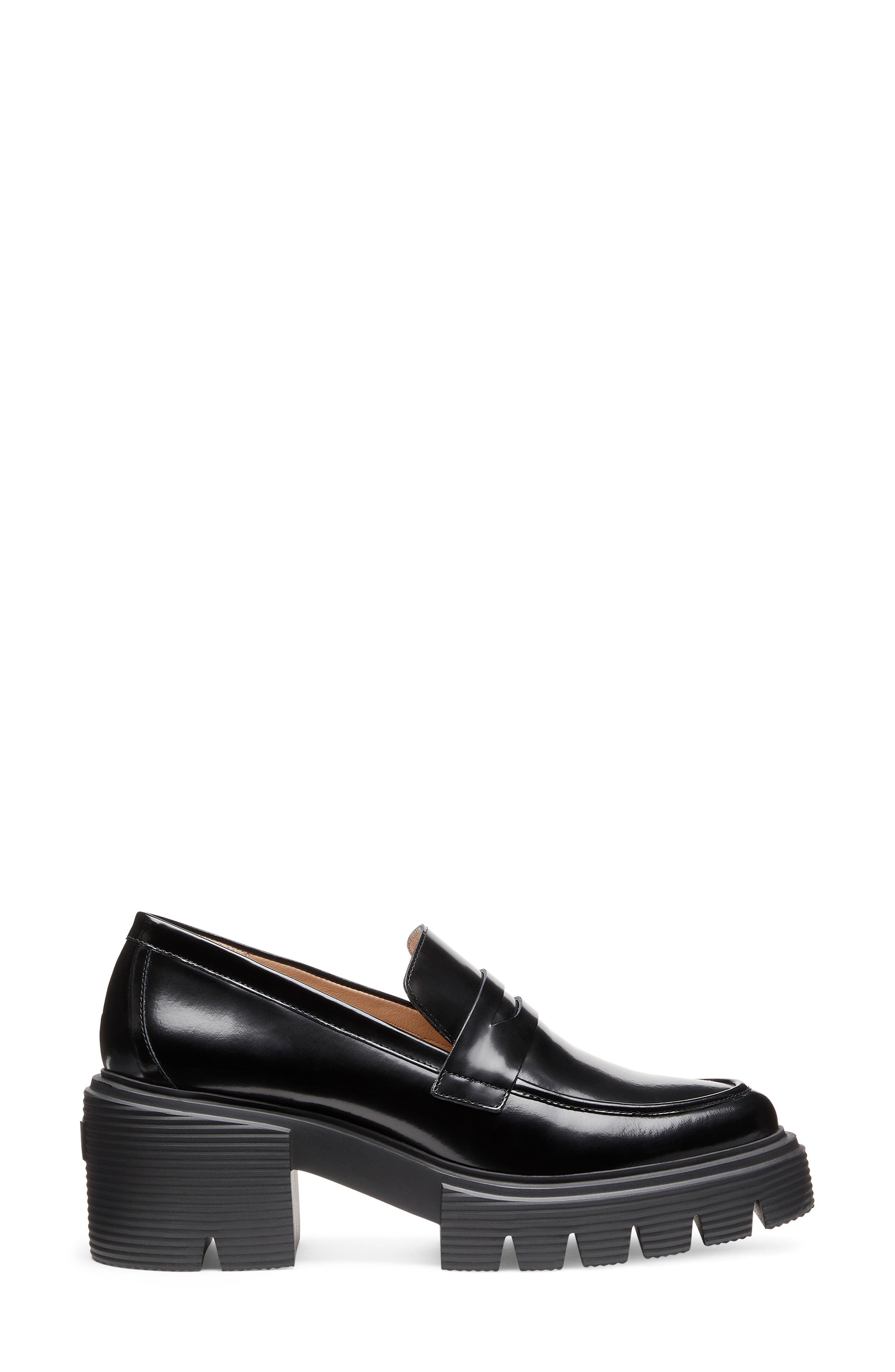 Stuart Weitzman Soho Loafer, Alternate, color, Black Smooth Leather