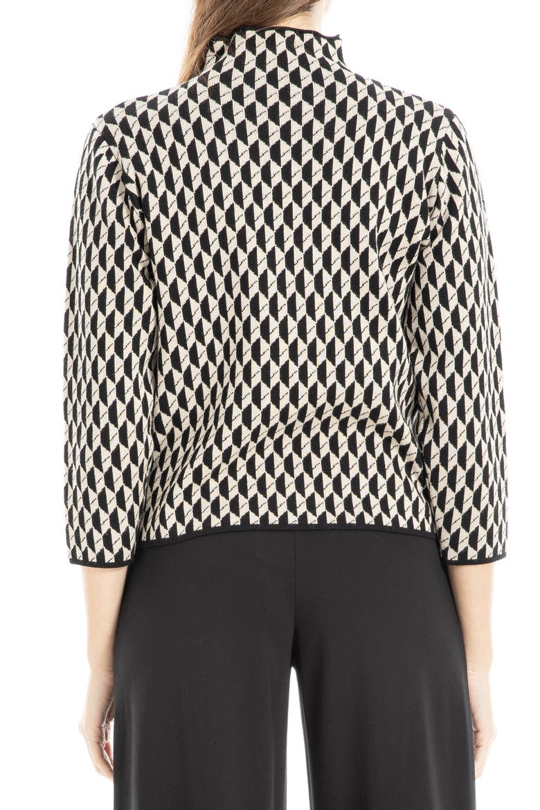 Mock Neck Sweater, Alternate, color, BLACK/ BONE LEAF
