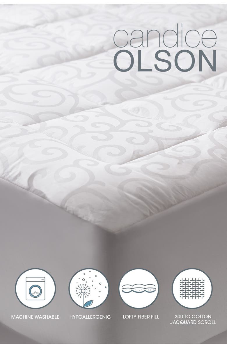 Allied Home Climarest Candice Olson Queen Cotton Jacquard Waterproof Mattress Pad, Alternate, color, 