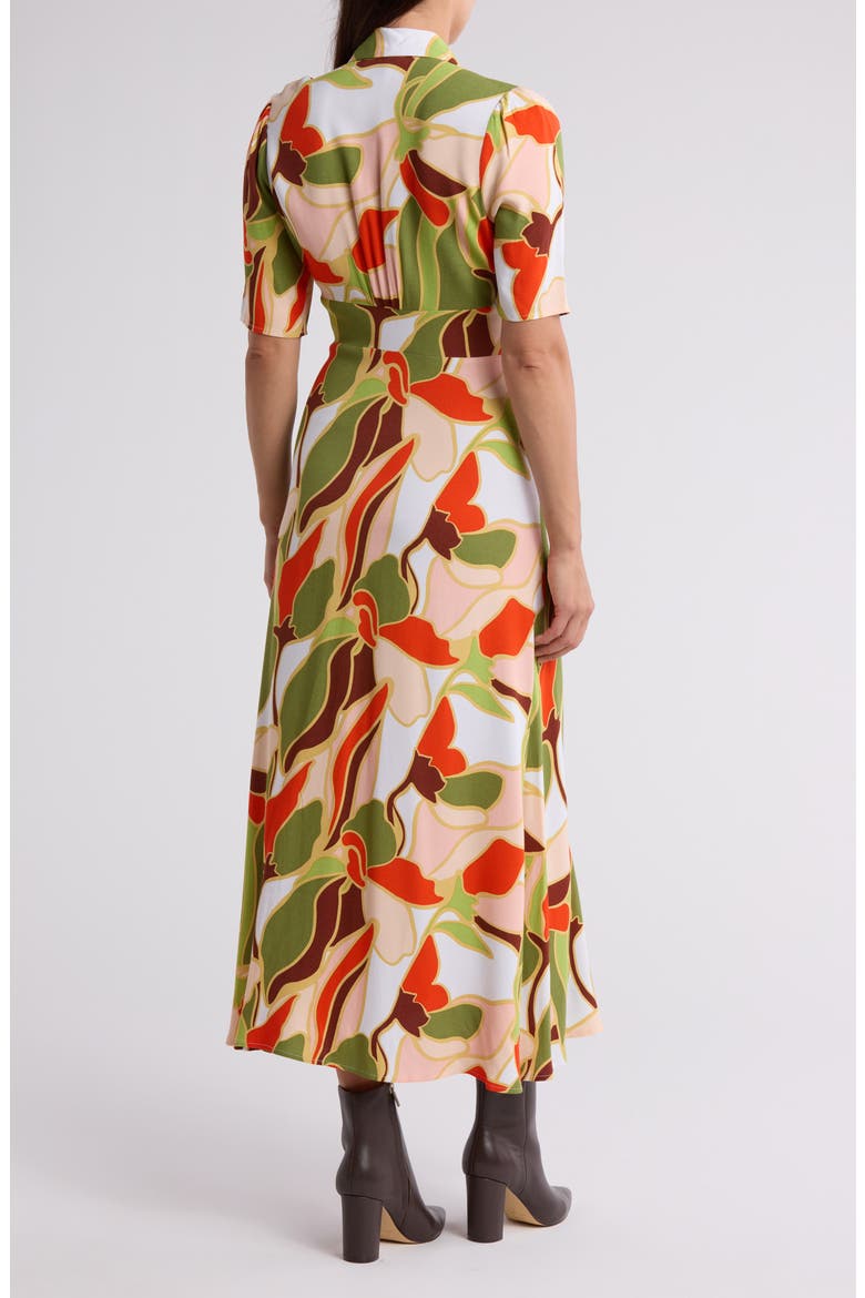 Isla Crepe Midi Dress, Alternate, color, FLOWING FLOWERS