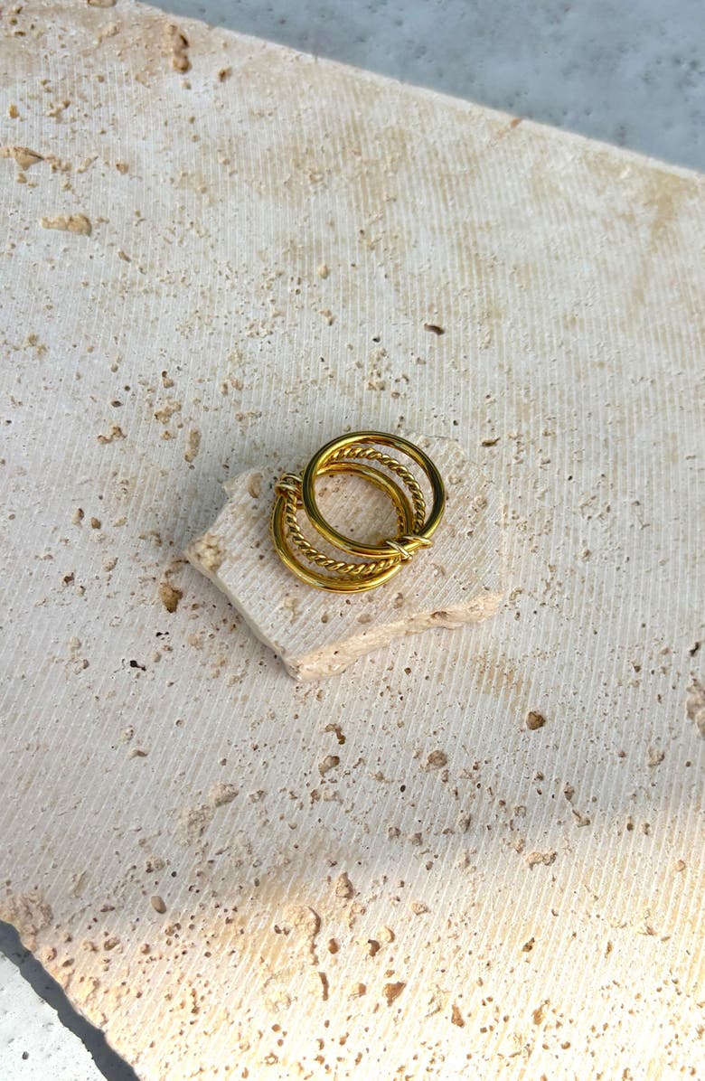 Adornia 18K Gold Plated Stacked Band Ring, Alternate, color, 