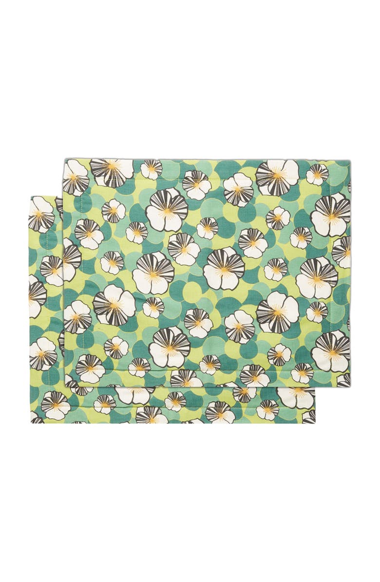La DoubleJ Placemats Set Of 2 (35X45) Ninfea Green, Main, color, Ninfea Green
