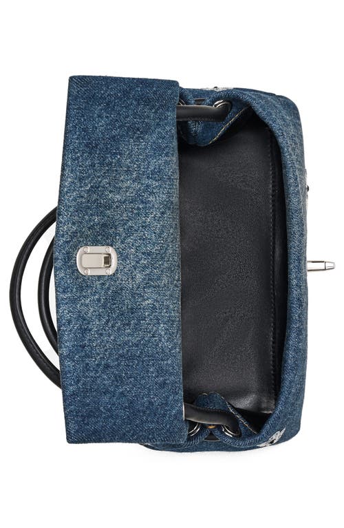 MARC JACOBS MARC JACOBS THE MINI DUAL SEQUIN DAISY DENIM TOP HANDLE BAG
