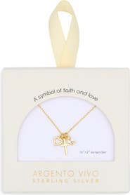 Argento Vivo Sterling Silver Sentimental Cross Pendant Necklace