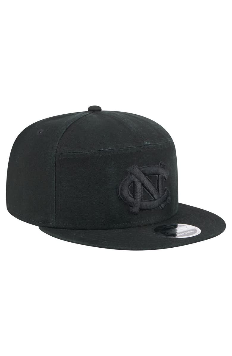 New Era Men's New Era Black North Carolina Tar Heels Adventure Canvas Split Panel 9FIFTY Snapback Hat, Alternate, color,