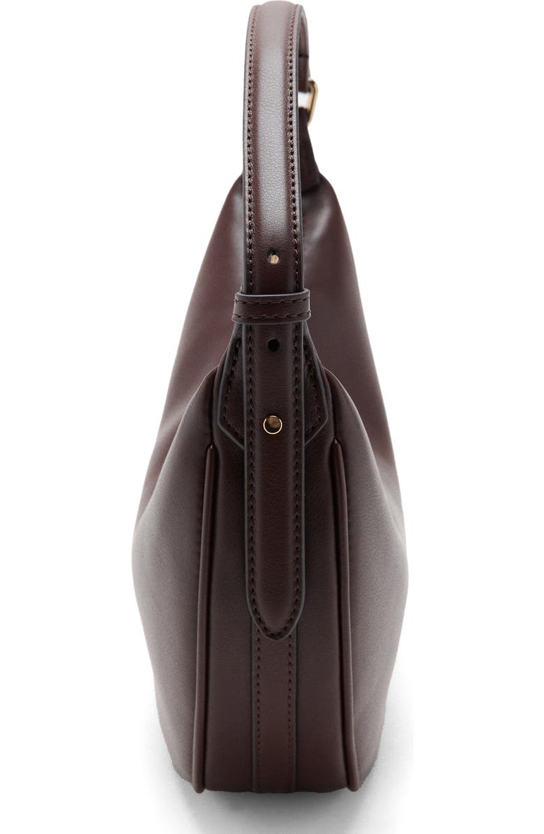 MANGO Oval Faux Leather Shoulder Bag, Alternate, color, Chocolate