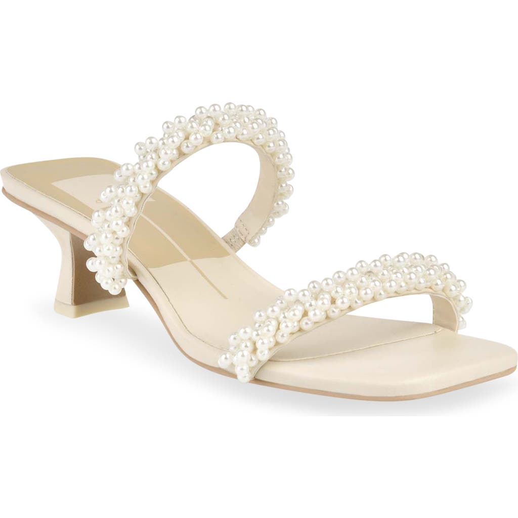 Dolce Vita Boni Kitten Heel Slide Sandal In Vanilla Stella