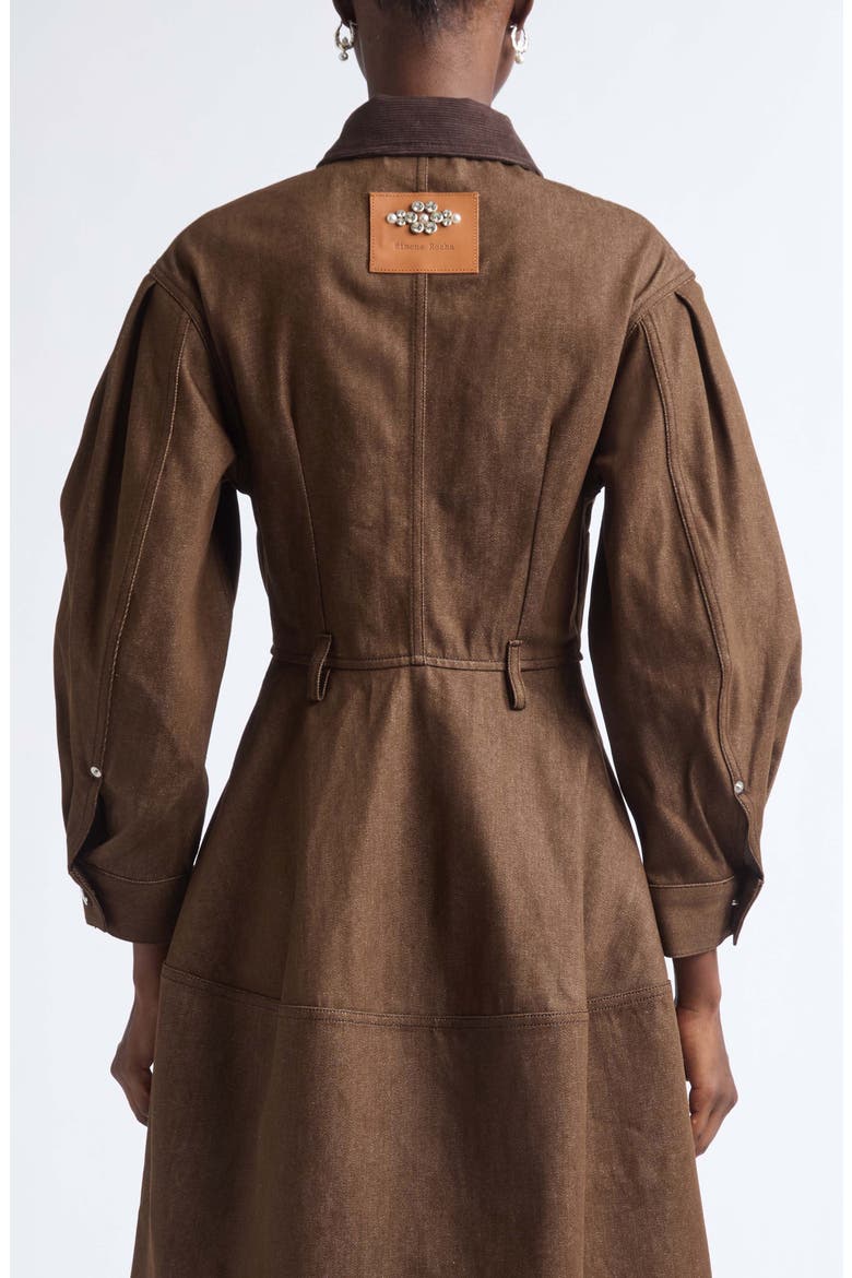 Long Sleeve Utility Pocket Denim Dress, Alternate, color, TAN