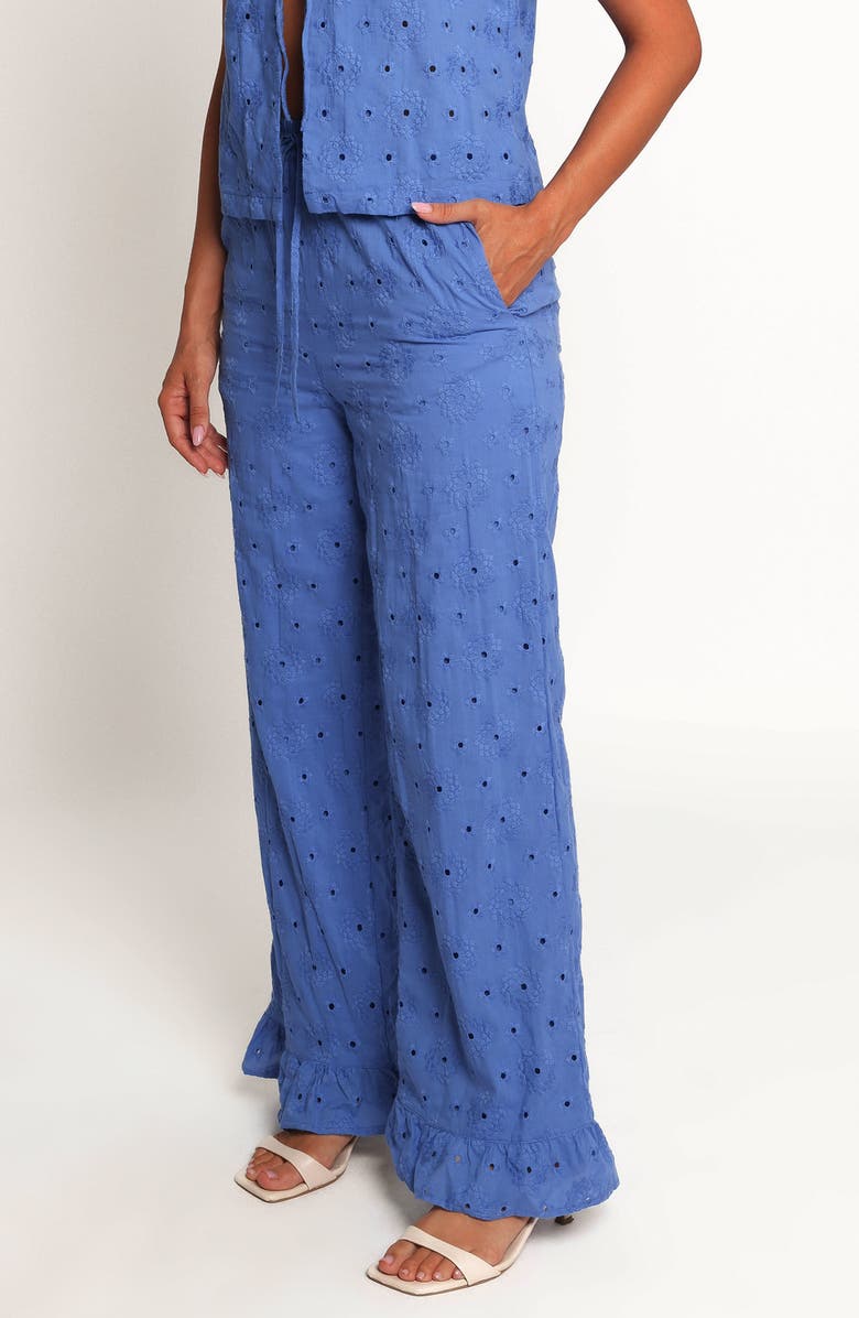 Petal & Pup Katya Embroidered Drawstring Straight Leg Pants, Alternate, color, Cobalt