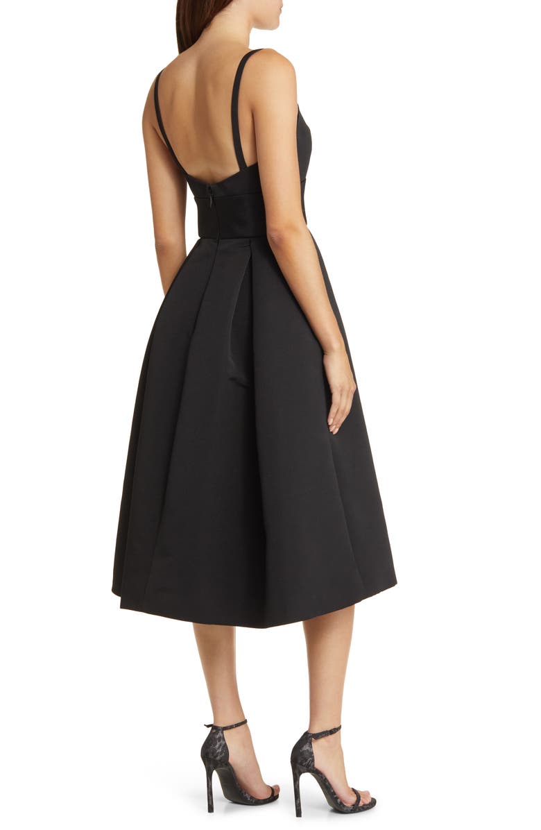 Amsale Faille Cocktail Midi Dress, Alternate, color, 