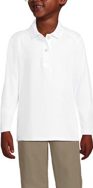 Lands' End School Uniform Girls Long Sleeve Feminine Fit Rapid Dry Polo Shirt