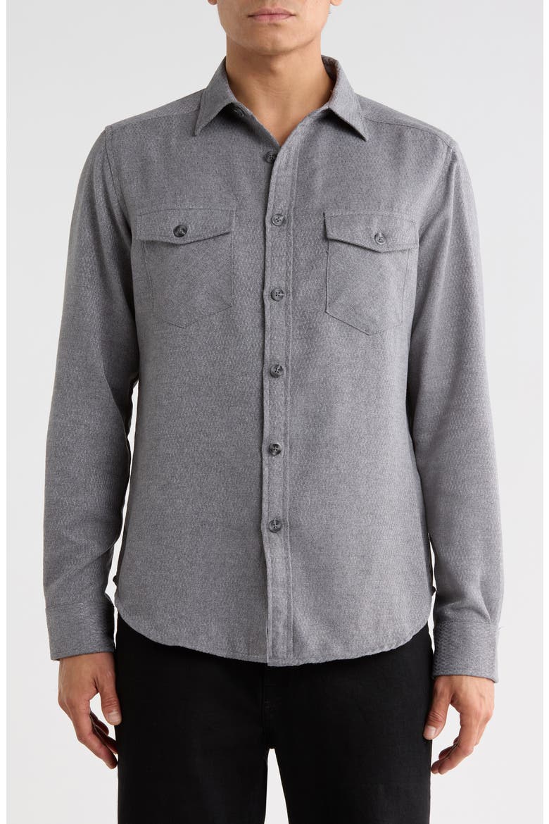 Chevron Button-Up Shirt, Main, color, CHARCOAL