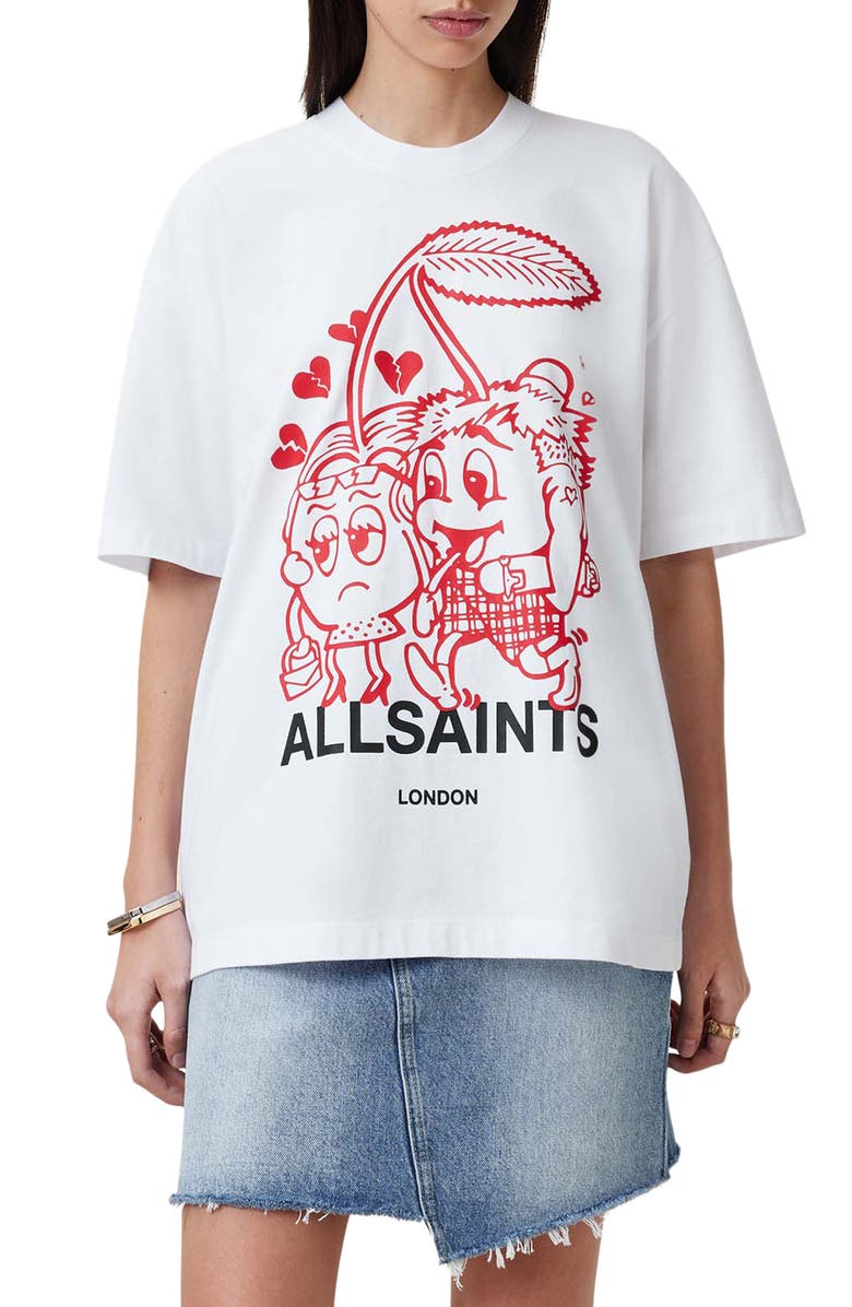 AllSaints Breakup Etta Oversize Graphic T-Shirt, Main, color, 