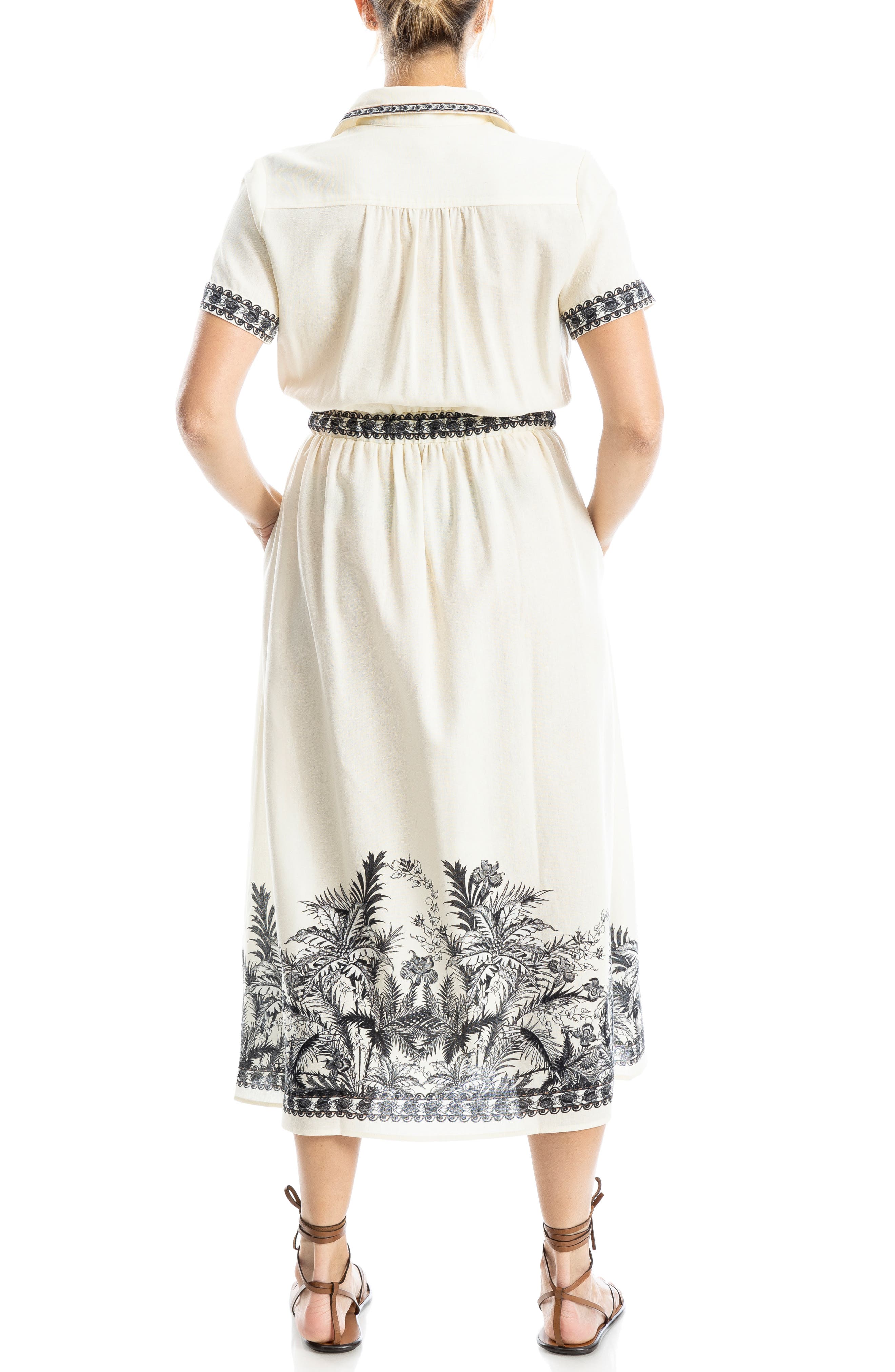 Border Print Midi Shirtdress - image 2