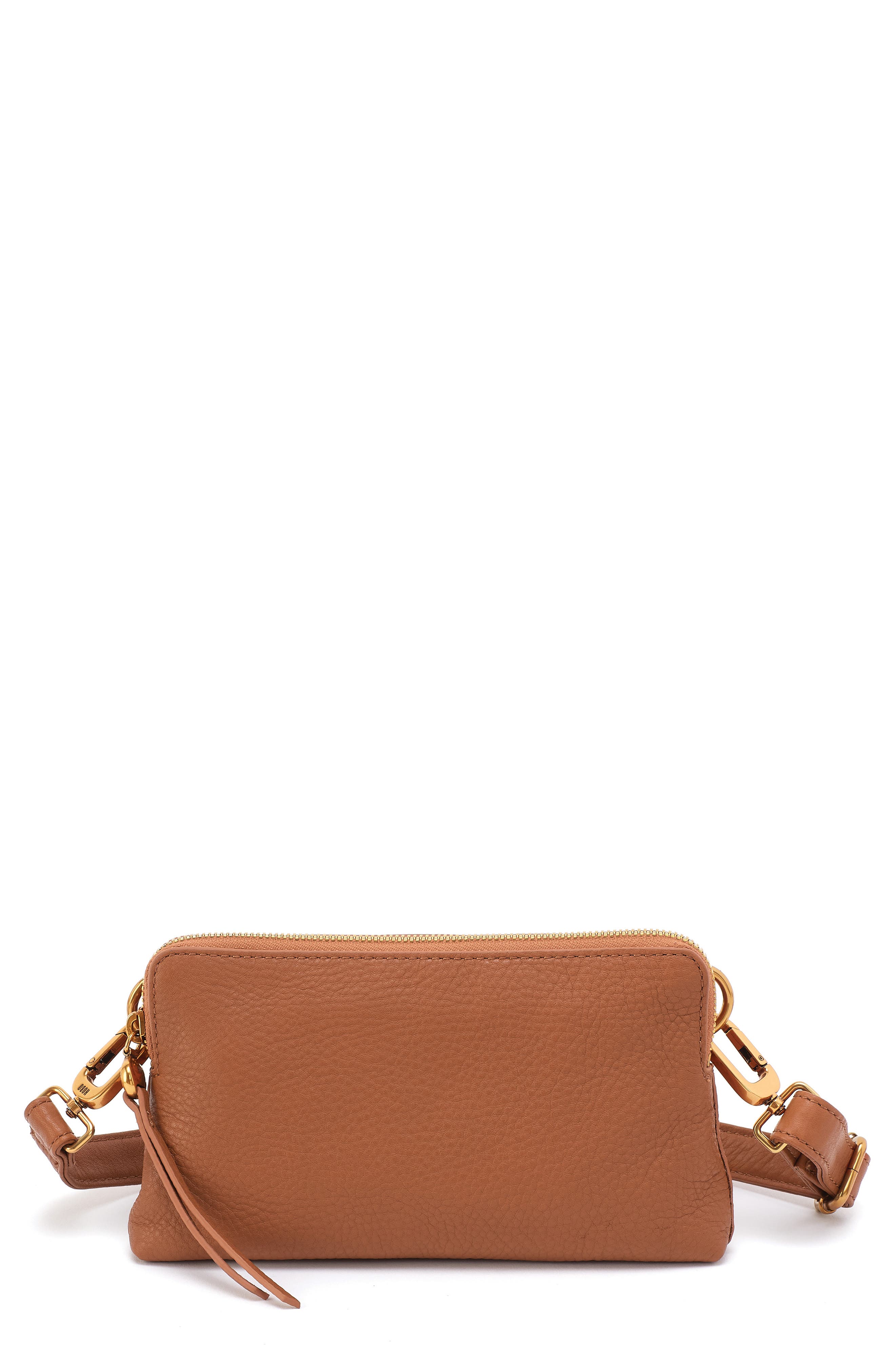 HOBO Slim Fern Leather Belt Bag, Main, color, Warm Honey