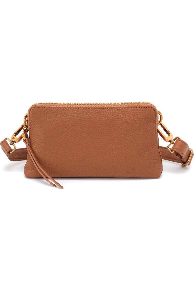 HOBO Slim Fern Leather Belt Bag, Main, color, Warm Honey