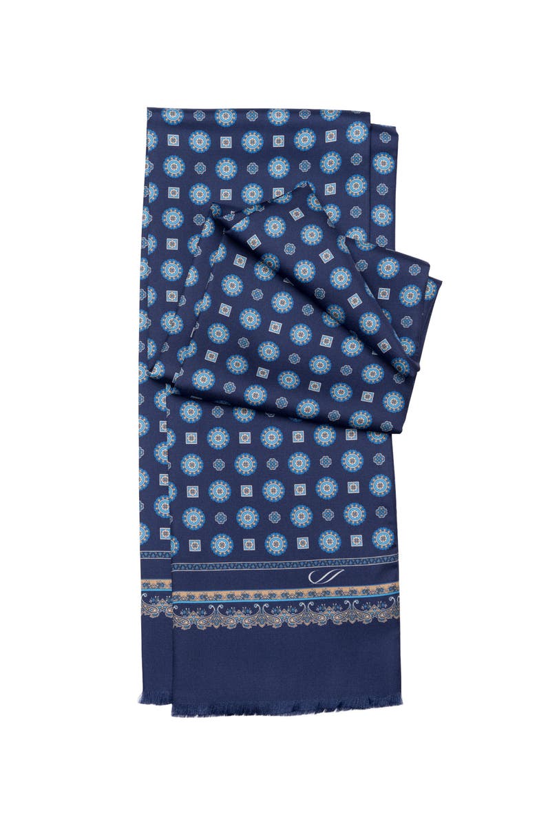 Elizabetta Botticelli - Slim Silk Scarf for Men, Main, color, Blue