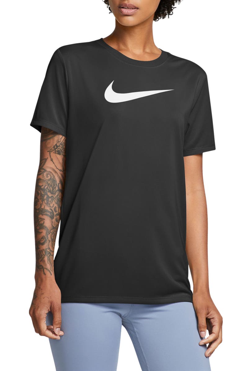 Nike Swoosh Dri-FIT T-Shirt, Main, color, Black