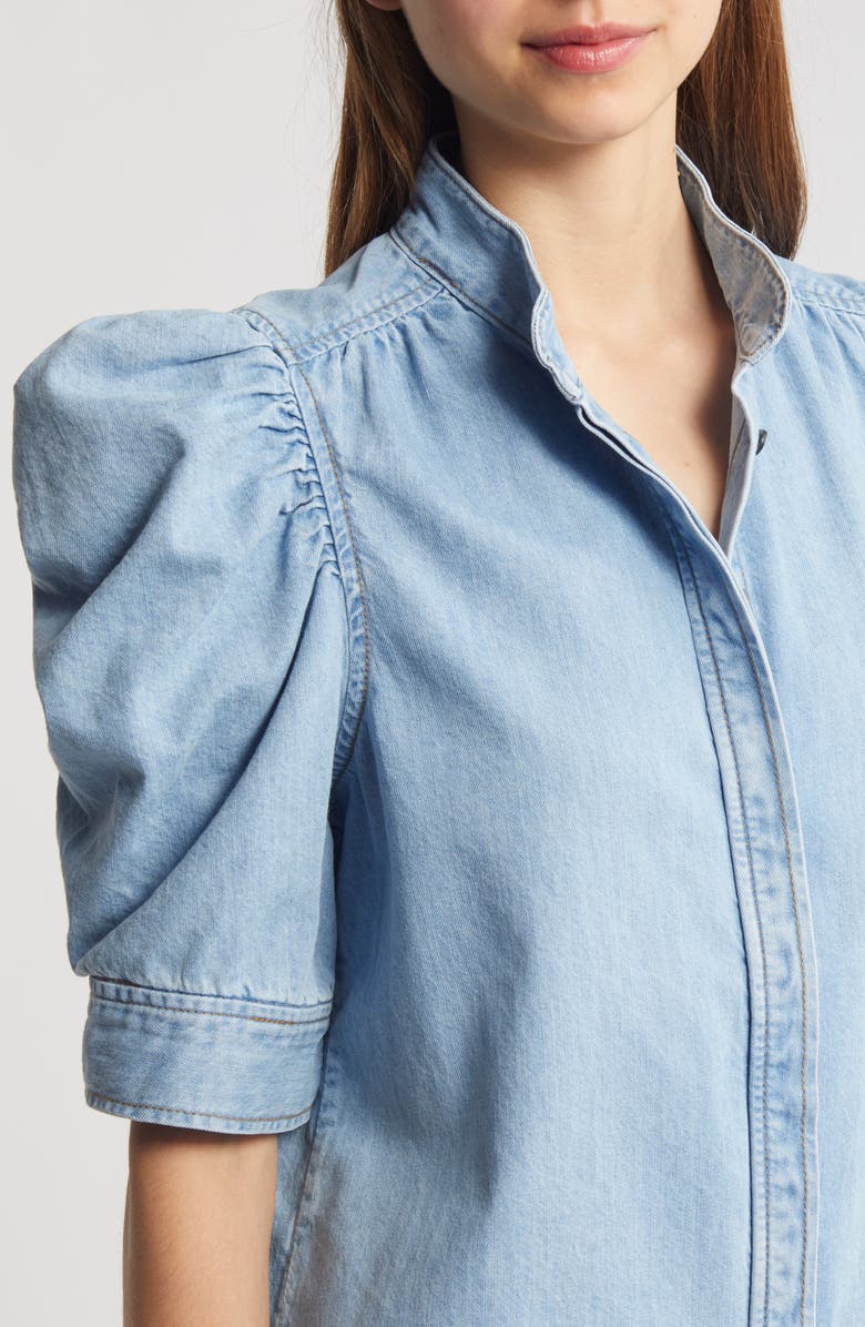 FRAME Gillian Puff Sleeve Denim Shirt, Alternate, color, 