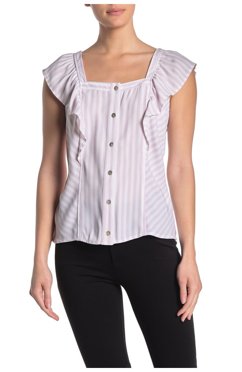 NANETTE NANETTE FOOTWR Stripe Ruffle Top, Main, color,