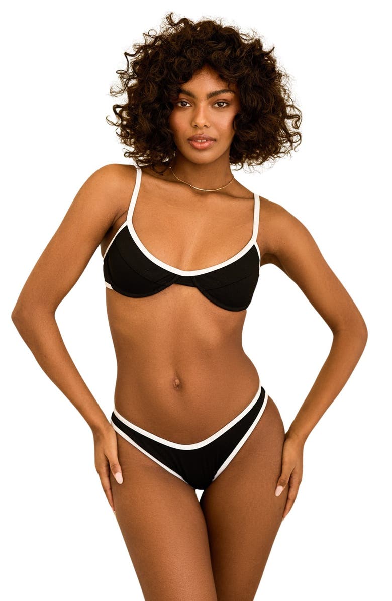 Dippin Daisys West Coast Underwire Top, Main, color, Black Rib