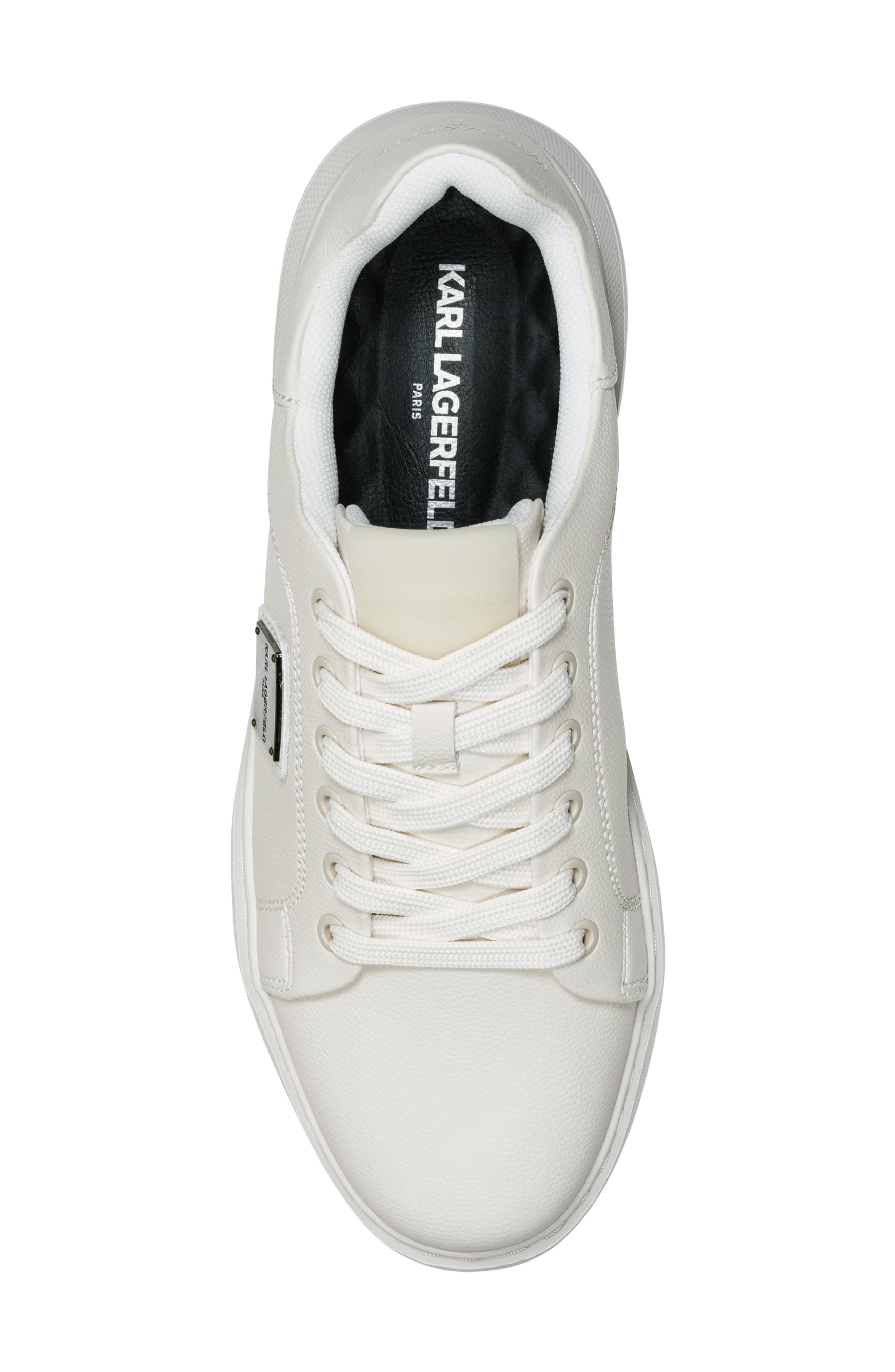 KARL LAGERFELD PARIS Side Logo Plate Sneaker, Alternate, color, Cement