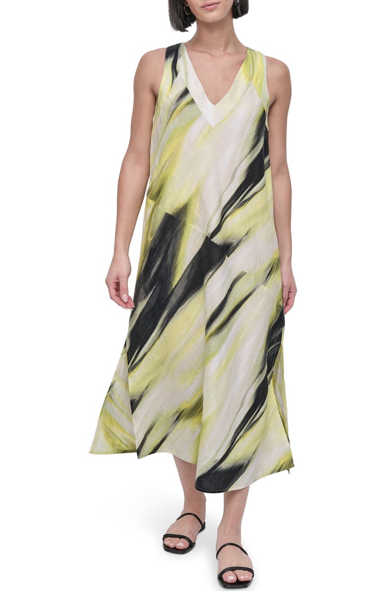 DKNY Print Panel Sleeveless Maxi Dress, Alternate, color, 