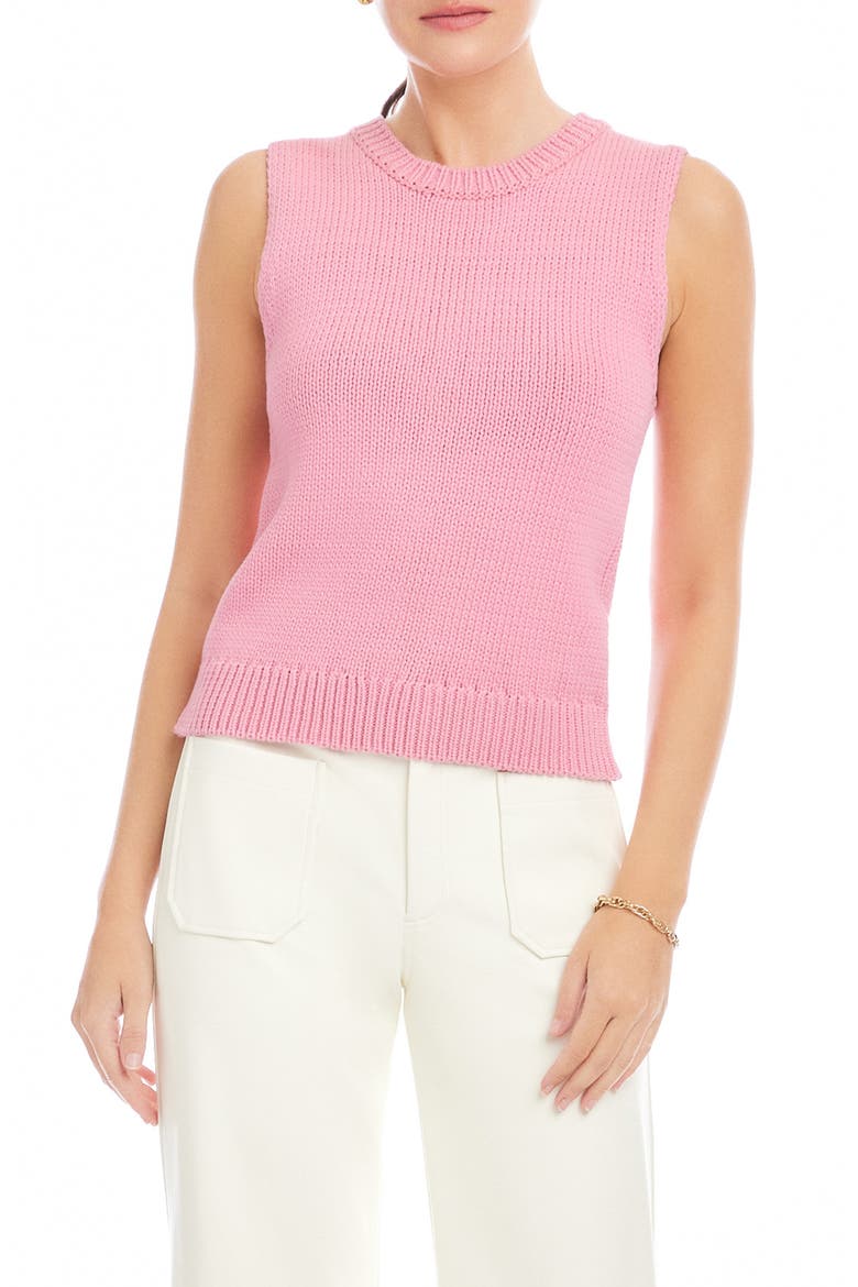 Kimmy Cotton Sweater Tank, Main, color, PINK