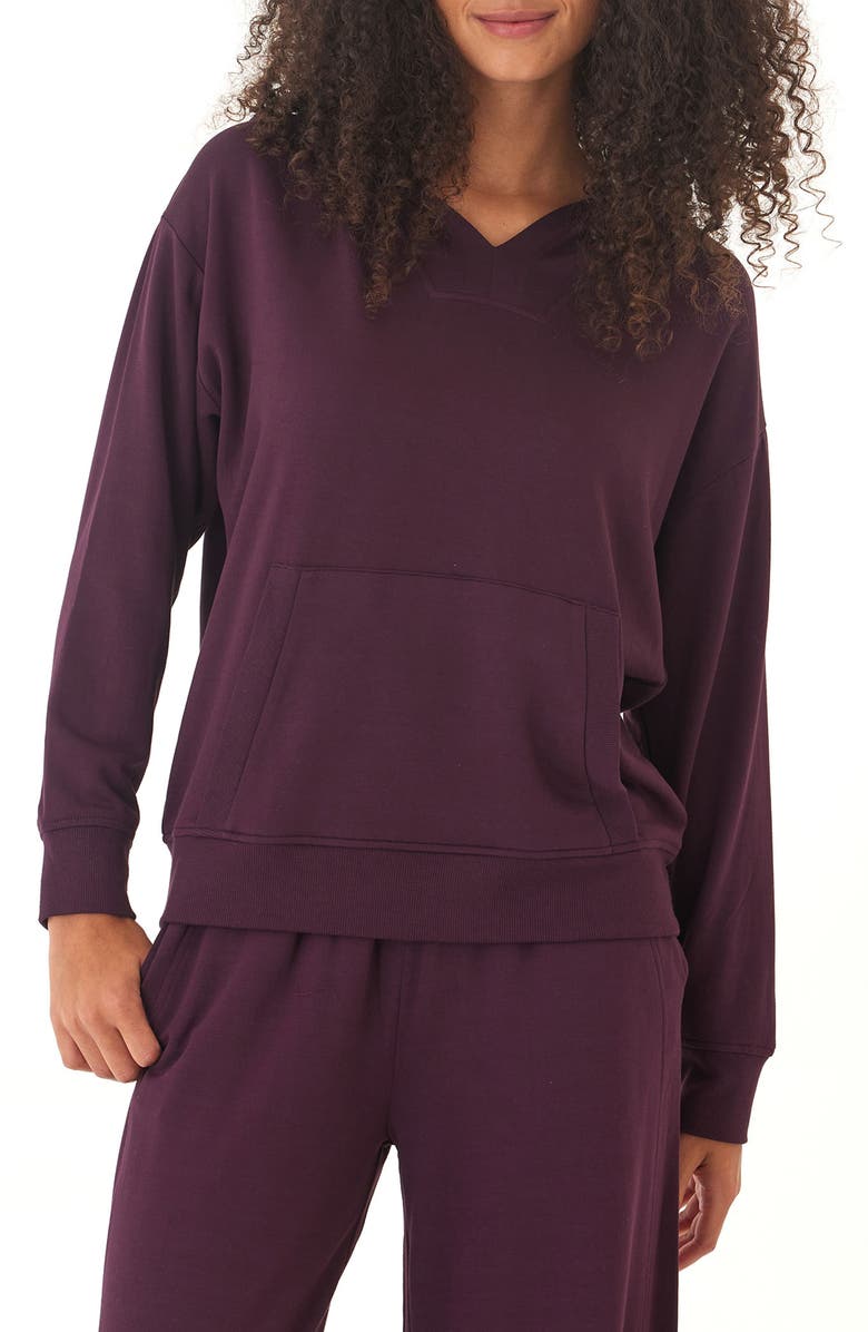 Threads 4 Thought Raya Feather Fleece Hoodie, Main, color, Ultra Maroon