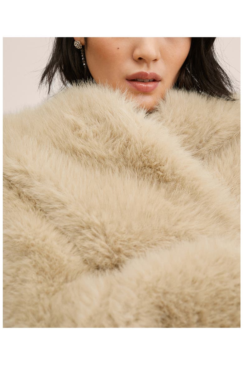 Faux Fur Coat, Alternate, color, BEIGE