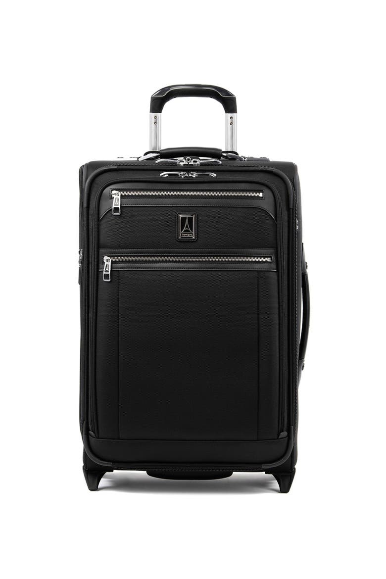 Platinum Elite Softside Expandable 22" Upright Carry On Luggage, Main, color, Shadow Black