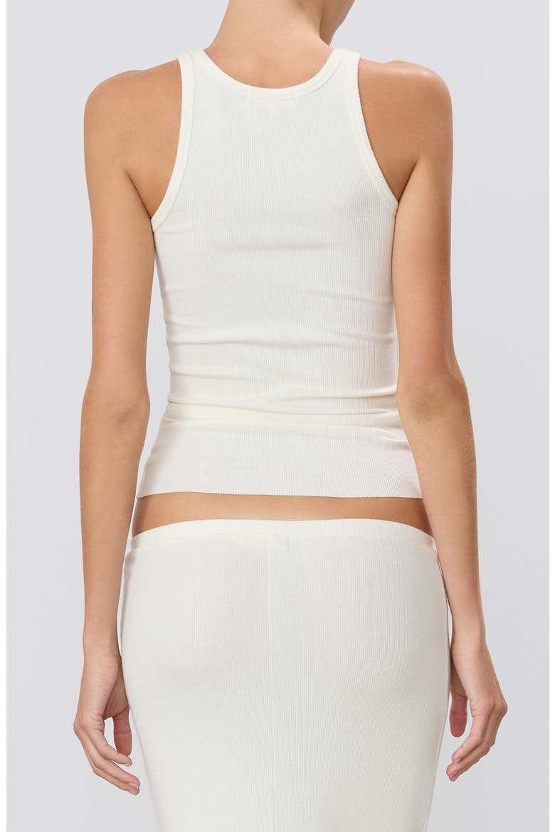 High Neck Ribbed Tank, Alternate, color, CREAM