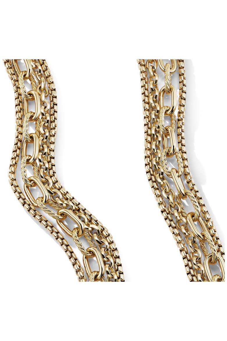 Four Row Mixed Chain Bib Necklace in 18K Yellow Gold, Alternate, color, 18K YELLOW GOLD